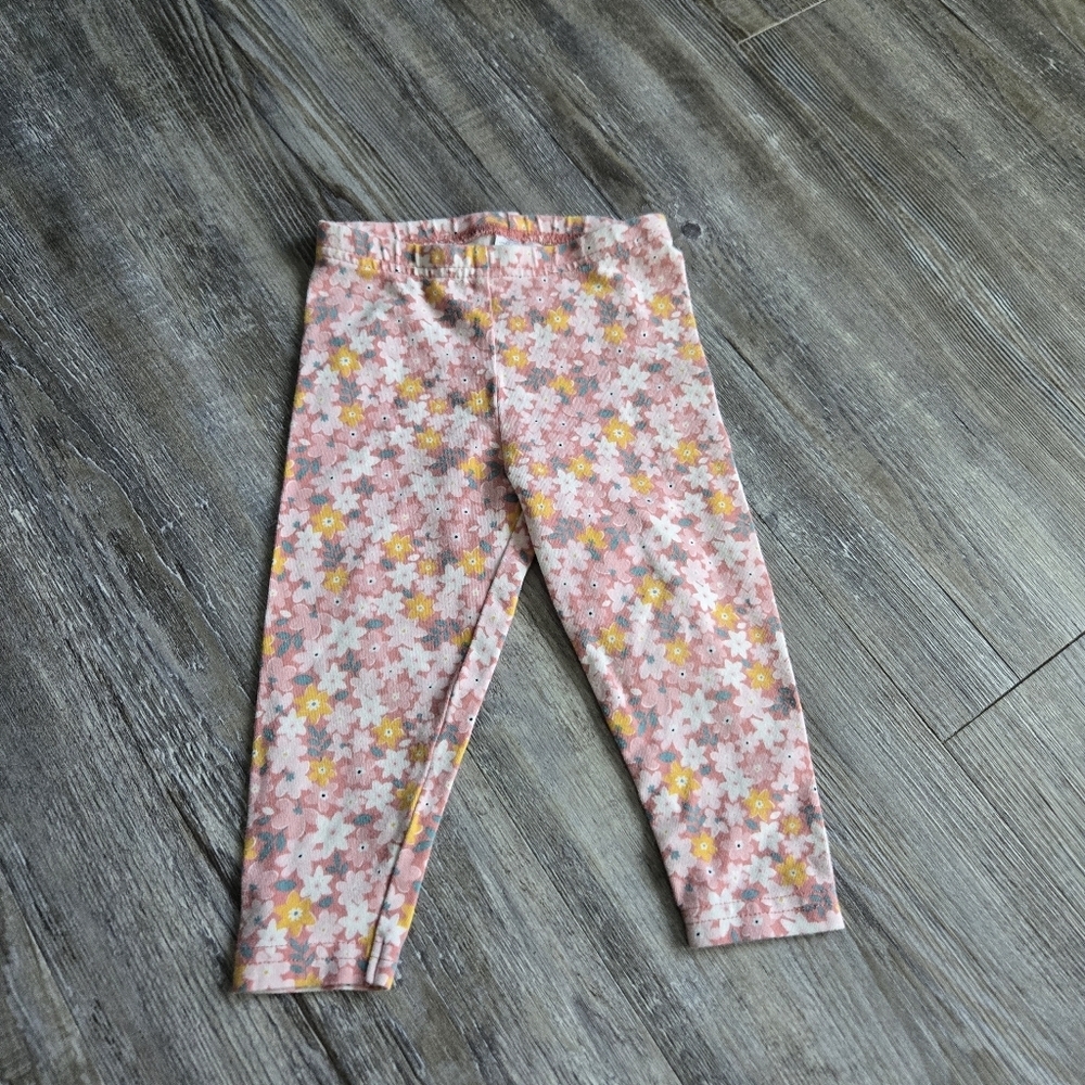 12M Girls Floral Pink Kids Leggings